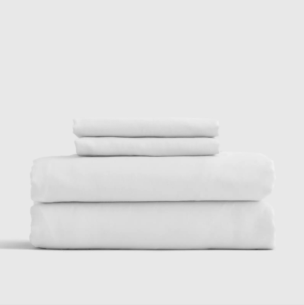 NWOT! Quince Linen & Bamboo White Sheet Set! Sz. Full (199)
